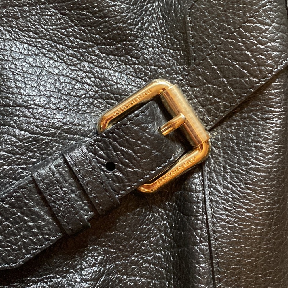 Burberry black leather overside hobo bag gold hardware - Picture 3 of 9